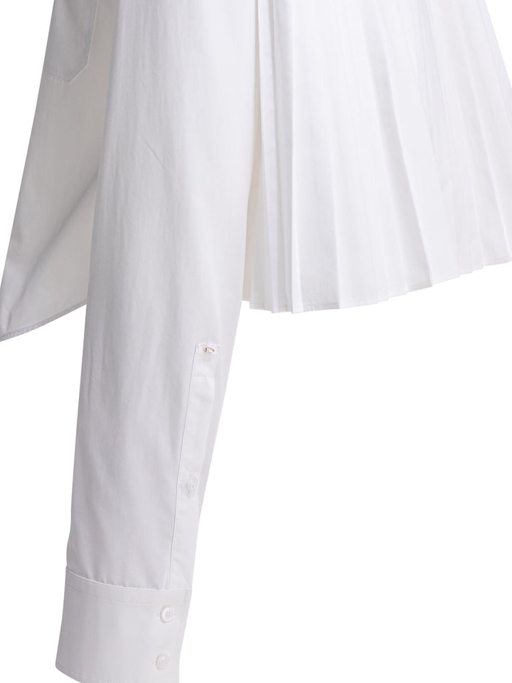 Max Mara Sportmax Cotton Shirt With Pleated Back Shirts - White | 978f1bc22f67292351616c13a20a8b6084b57e25