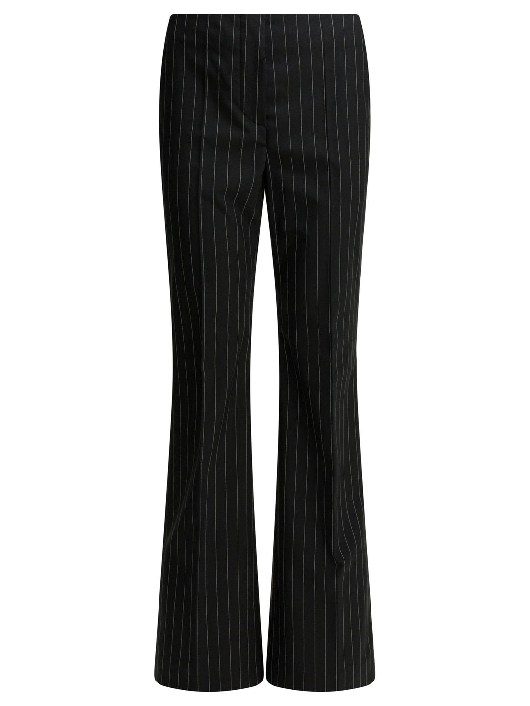 Max Mara Sportmax Pinstripe Pants In Virgin Wool Trousers - Black | be1074b9d4caf0eb1eef6d640e0be92c4da38125