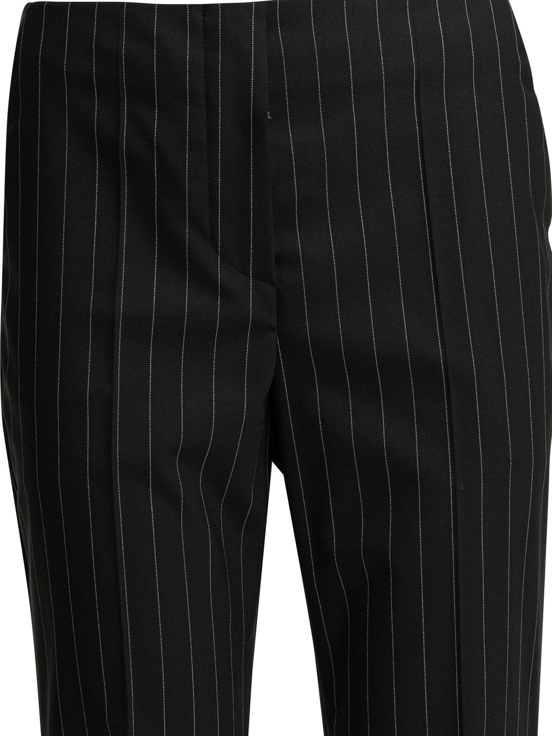 Max Mara Sportmax Pinstripe Pants In Virgin Wool Trousers - Black | a1381a7aba7a0bdc2ffc1980459474645cbd4676