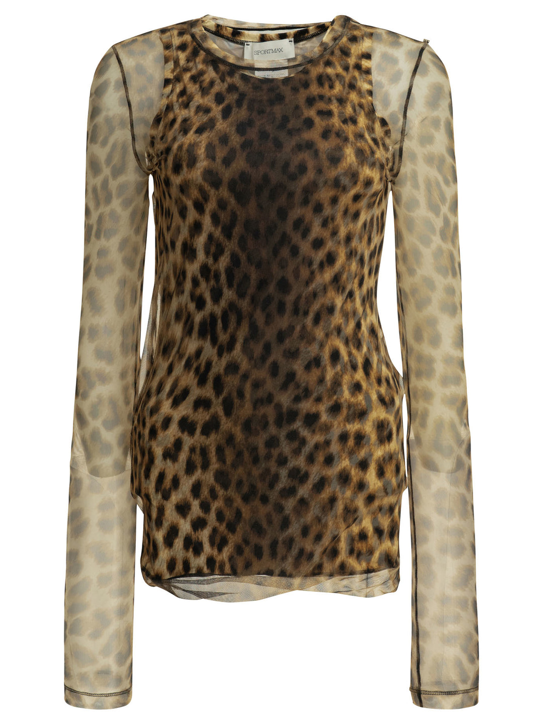 Max Mara Sportmax Fitted Animalier Top Tops - Brown | 7e0d0d52c33fc1c00946a6d1a030377c494d79a1