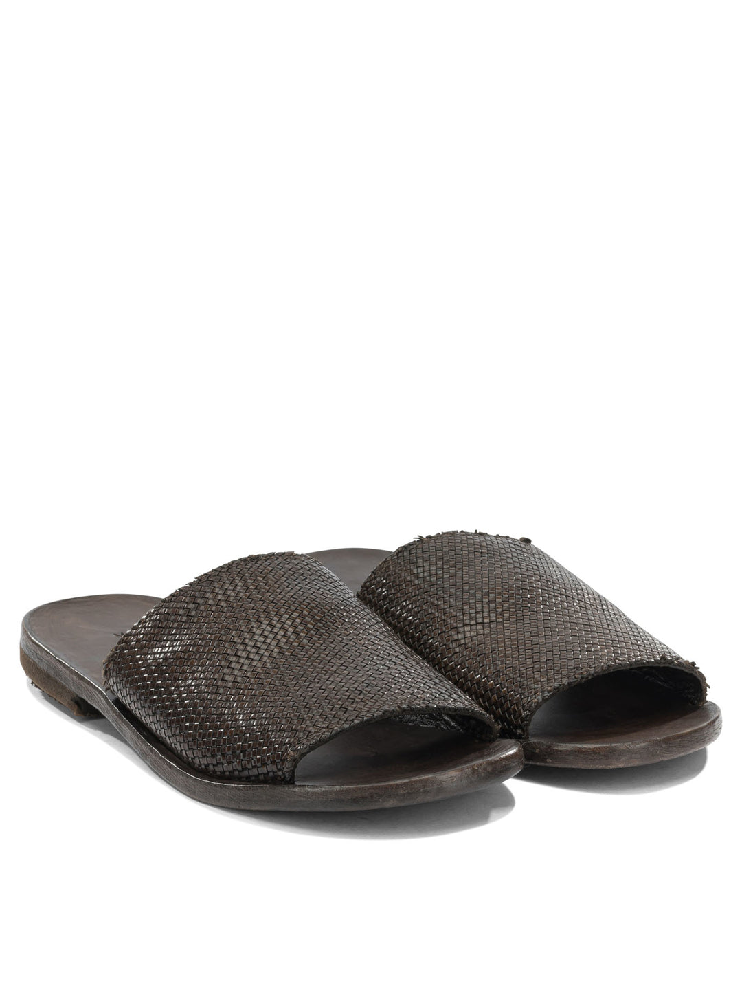 Moma Woven Nappa Leather Slide Sandals - Brown | 69ebb6cad656a5758c92aa5c79cfa09fb0715025