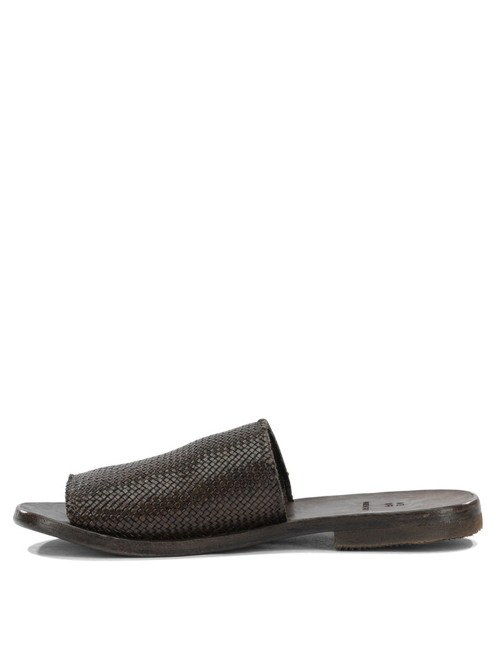 Moma Woven Nappa Leather Slide Sandals - Brown | 48e6341776e890d88d633b42729abd75e379f0c7