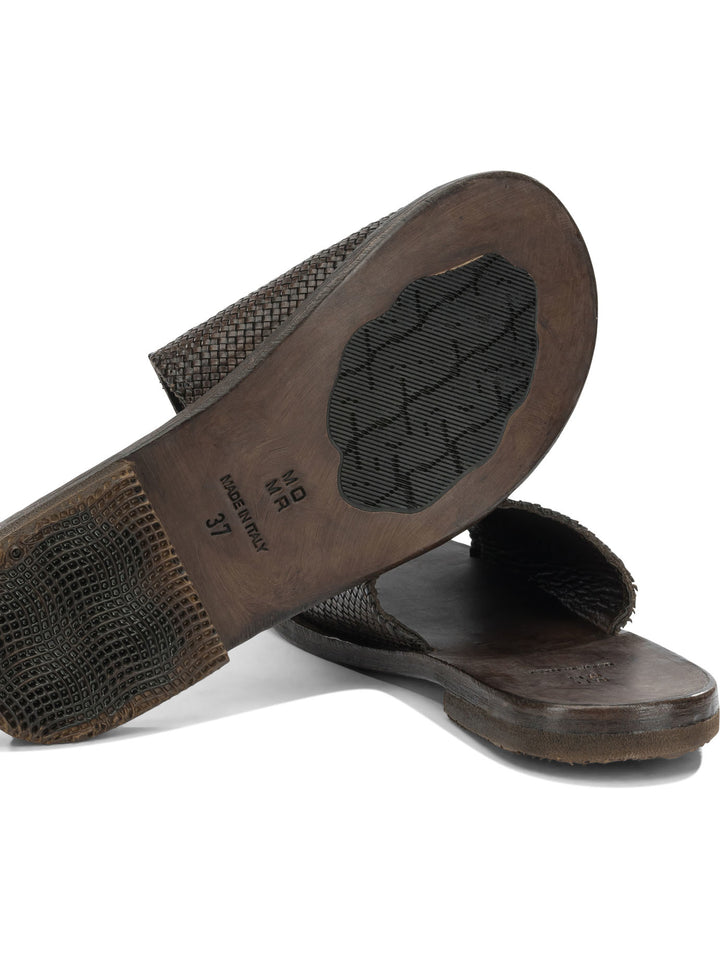 Moma Woven Nappa Leather Slide Sandals - Brown | 8a800a6450a1b828544d16907960a58490fe3289
