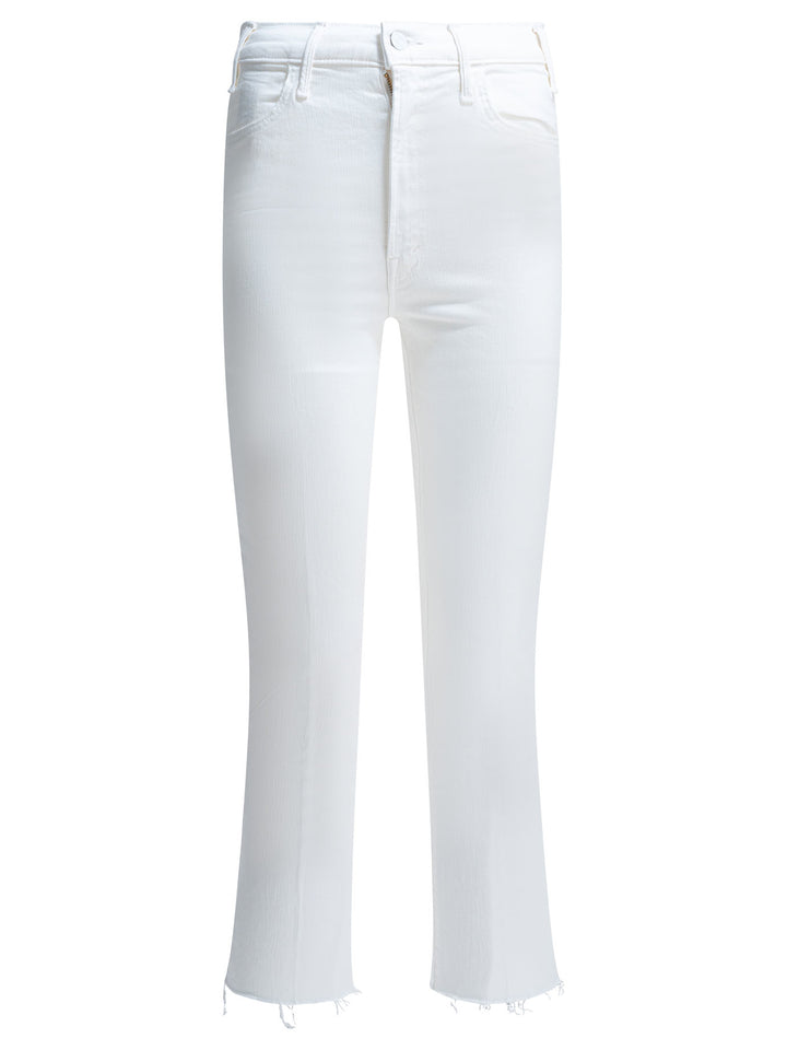 Mother Denim Hustler Ankle Fray Jeans - White | 4b30c24d8e115baabe2491667c0466b08270fb63