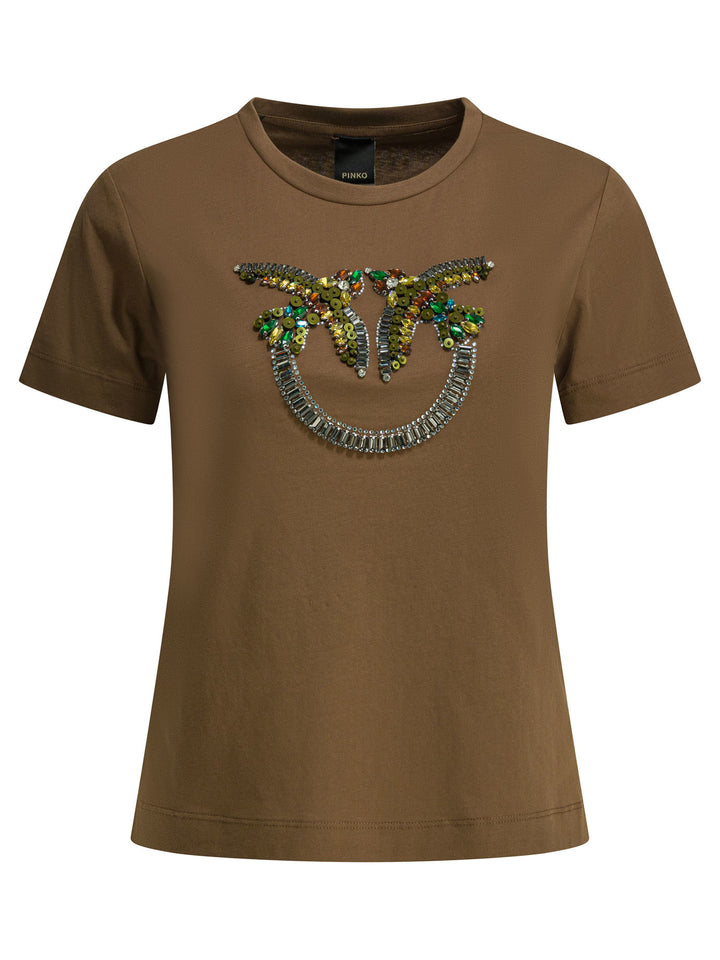 Pinko  T-shirts - Brown | eebc32045e05c5fef2014f1557a4c7f7f8e5a2c4