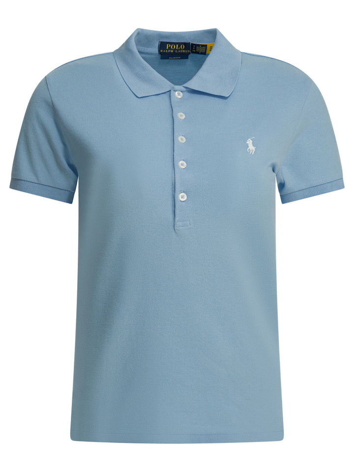 Polo Ralph Lauren Polo Shirt With Buttons And Logo Polo shirts - Light blue | d207345638ba5b3cbd34a4bd552b6003e5b222d4