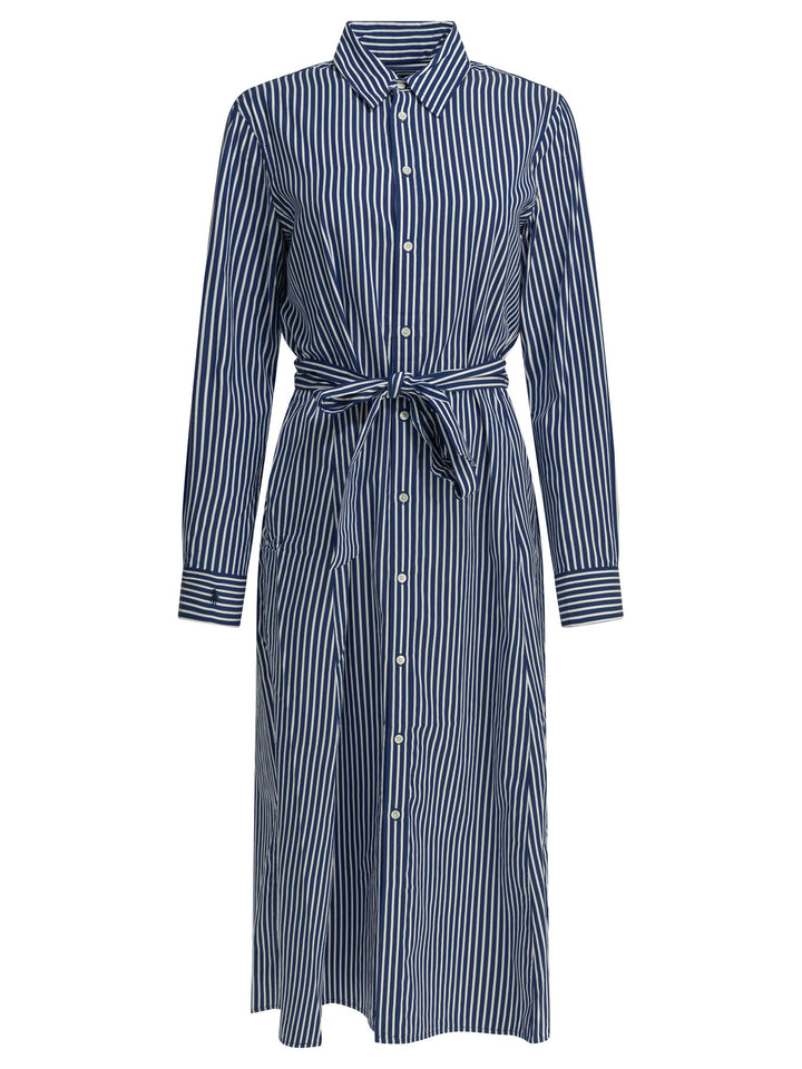 Polo Ralph Lauren Chemisier Midi Dress With Logo Dresses - Blue | e2676cb83a51649d1dc2a1323a0eaa769baf4aed