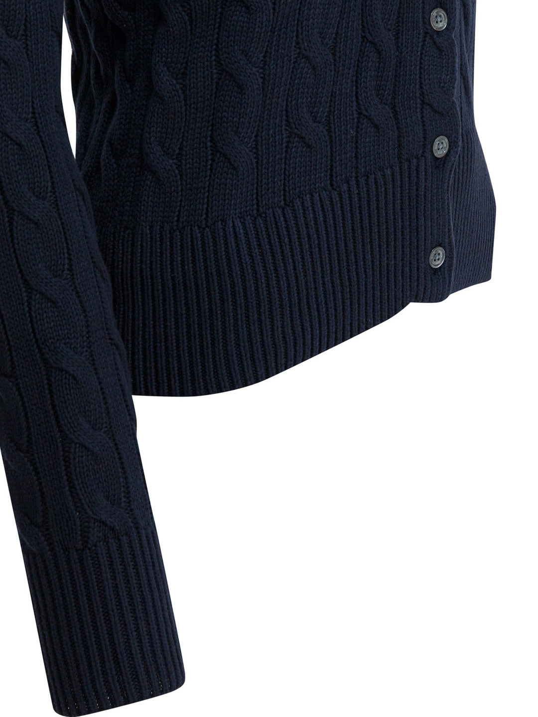 Polo Ralph Lauren Braided Crewneck Cardigan With Logo Knitwear - Blue | 0a8987051367d89fc7435c6e592b2f1bed2b861e