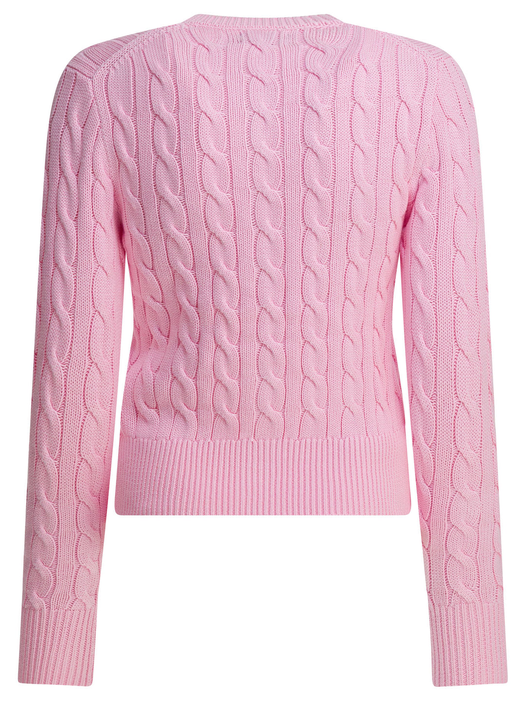 Polo Ralph Lauren Braided Crewneck Cardigan With Logo Knitwear - Pink | 0150d29aa96d4eea1107334e275c64331c03a6c8