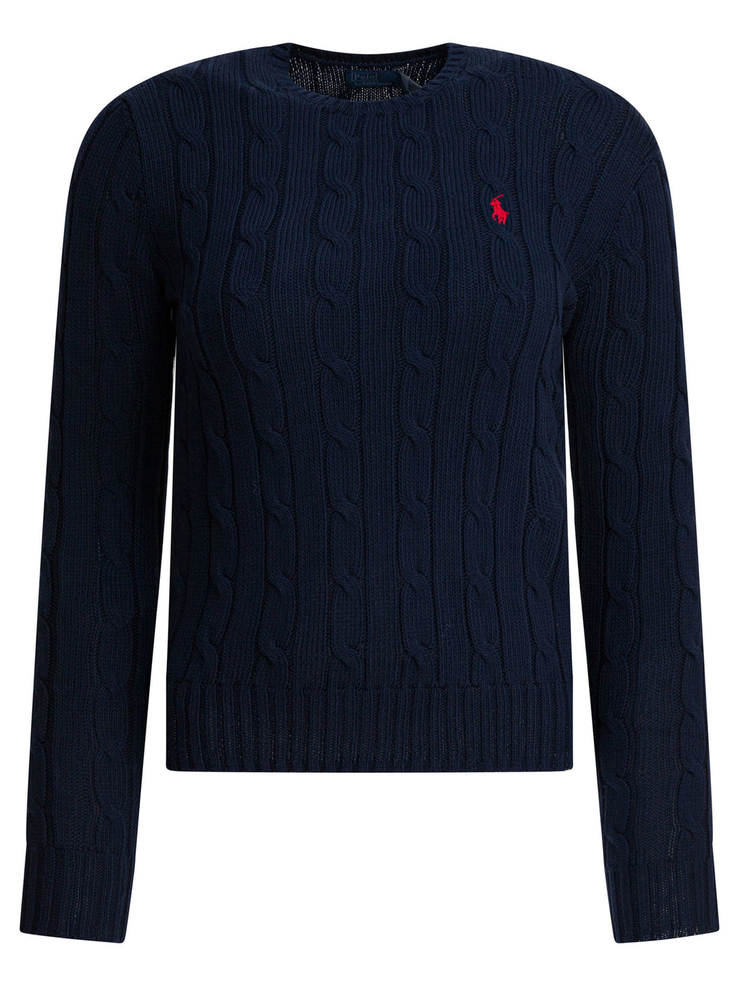 Polo Ralph Lauren Crew-Neck Cable-Knit Sweater With Logo Knitwear - Blue | 3be2c60543336082c5972d05c1d397efaf9e50be