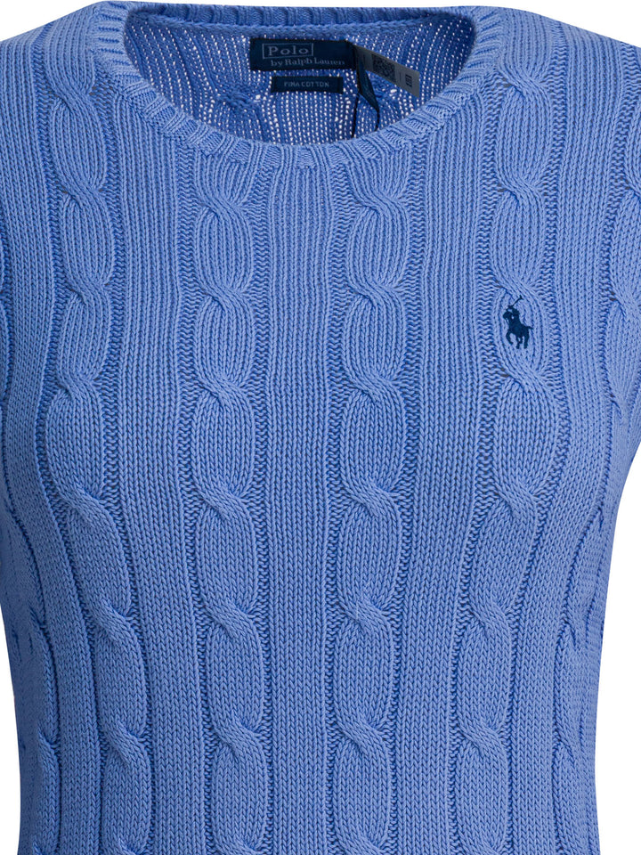 Polo Ralph Lauren Crew-Neck Cable-Knit Sweater With Logo Knitwear - Light blue | ba4e79d69d74447348c218e3907151a2e94f691b