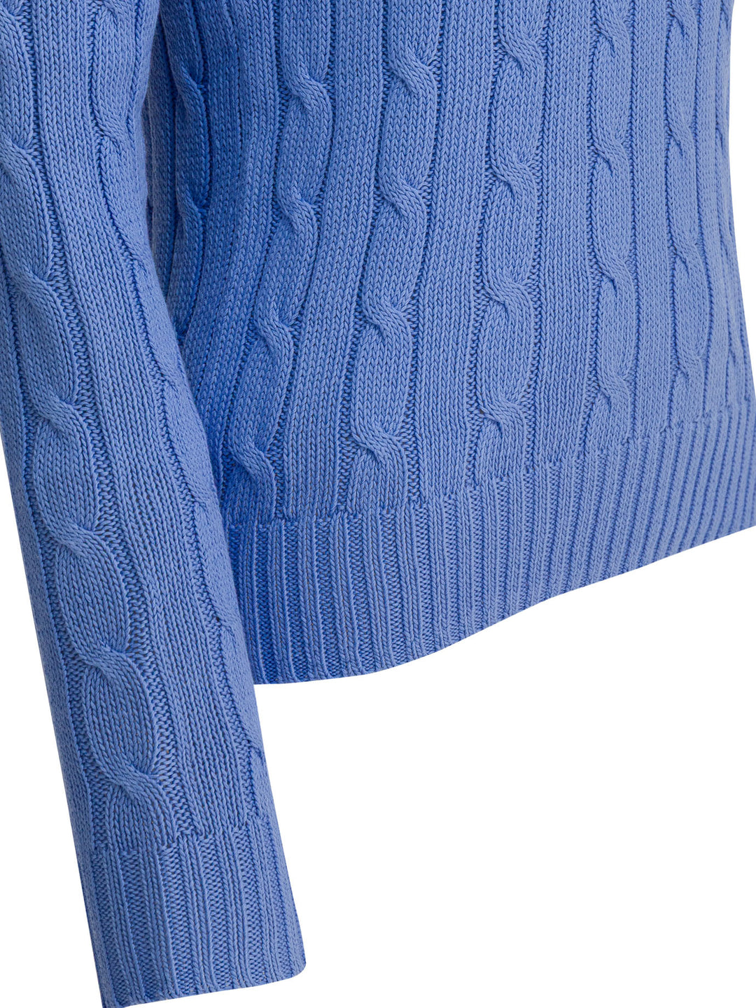 Polo Ralph Lauren Crew-Neck Cable-Knit Sweater With Logo Knitwear - Light blue | e278b5d2f234a103ca0c7d6cc37be8c7963e5dae