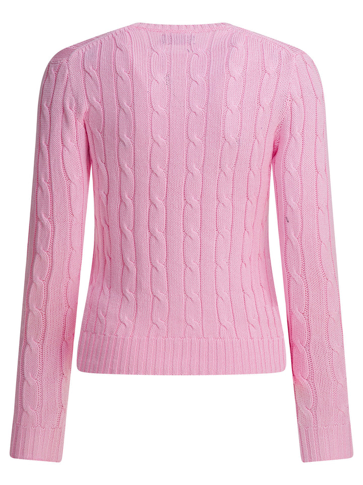 Polo Ralph Lauren Crew-Neck Cable-Knit Sweater With Logo Knitwear - Pink | 6c038e8fe6f13902bb18e331b577731c87175243