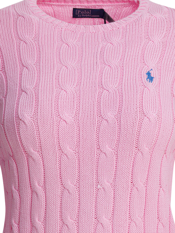 Polo Ralph Lauren Crew-Neck Cable-Knit Sweater With Logo Knitwear - Pink | 7a548a8e2b9bb2b9e11695b7a535dc554b99a5c6