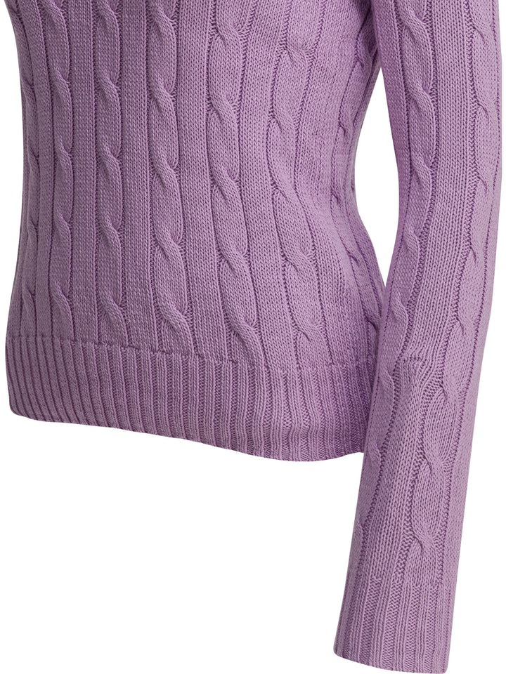 Polo Ralph Lauren Crew-Neck Sweater With Logo Knitwear - Purple | c8958e47e19b5d4b0ea24a34e43b461a2fd5b8e1