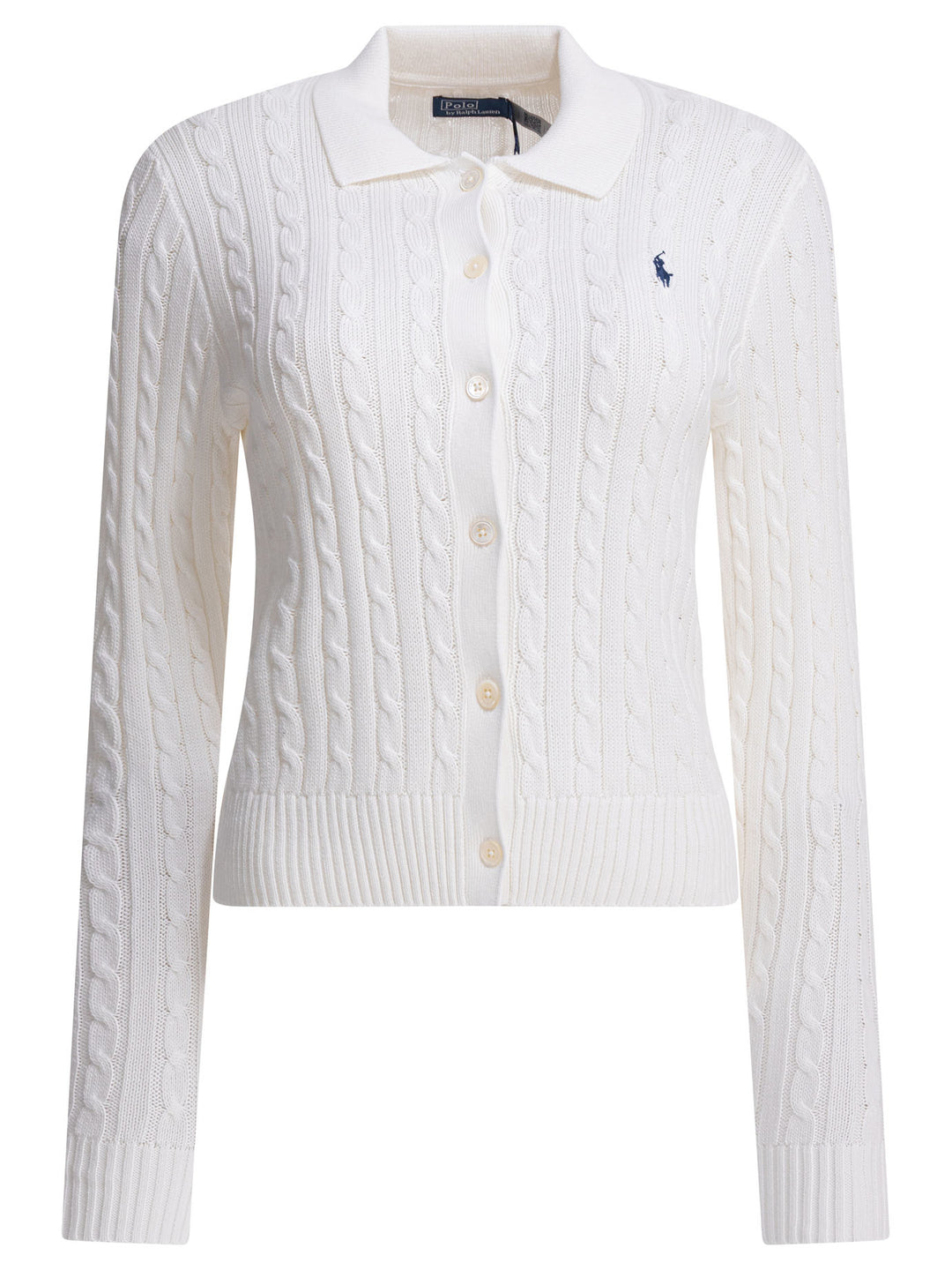 Polo Ralph Lauren Cardigan With Logo Knitwear - White | 361d76295f530632fce45da0ccdf020e89ef0a8b