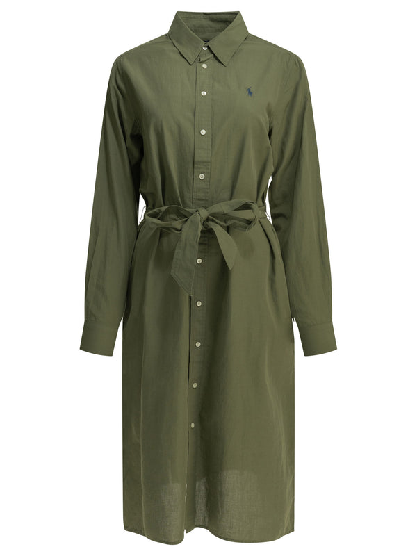 Chemisier Midi Dress With Logo Dresses Green