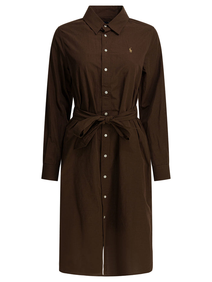 Polo Ralph Lauren Cotton And Linen Midi Dress Dresses - Brown | ca857d8a90a538bd8d5d903a66da0044b4e386bf