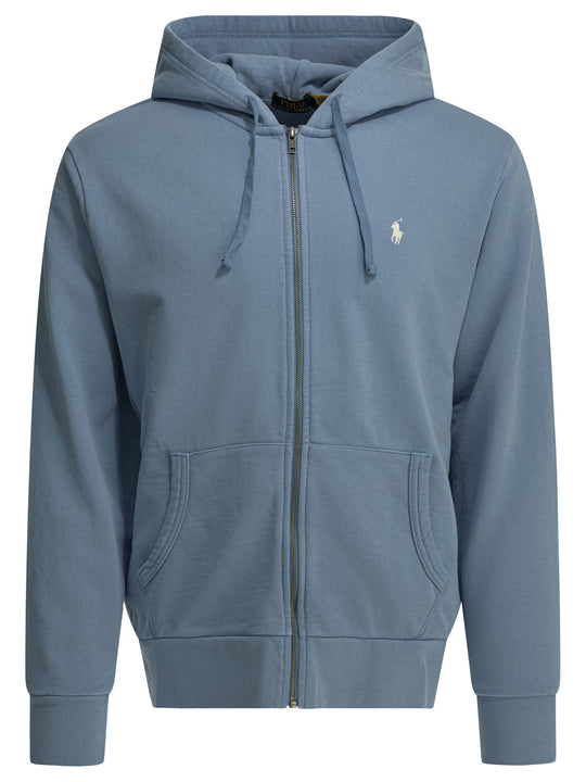 Hoodie With Logo Sweatshirts Light Blue