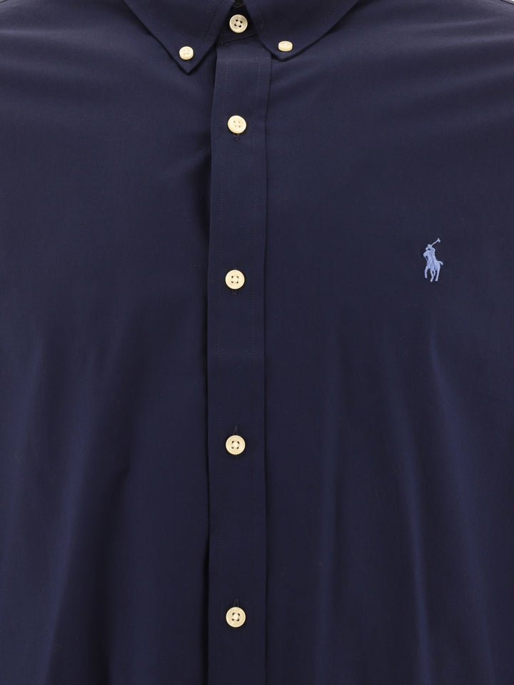 Polo Ralph Lauren Casual Slim-Fit Stretch Shirt With Logo Shirts - Blue | 396b6473ab446a2474b46e7842e3338d870427b0