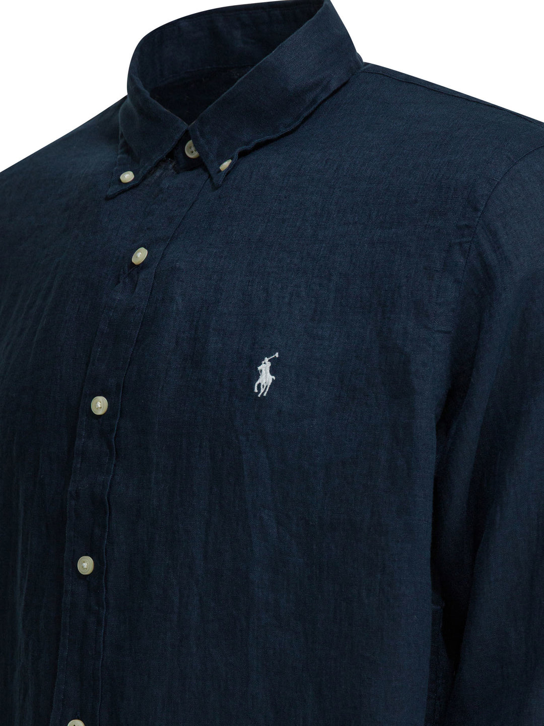 Polo Ralph Lauren Linen Shirt With Logo Shirts - Blue | 60ba629af13df90053dac79c30dde31840ba20b9