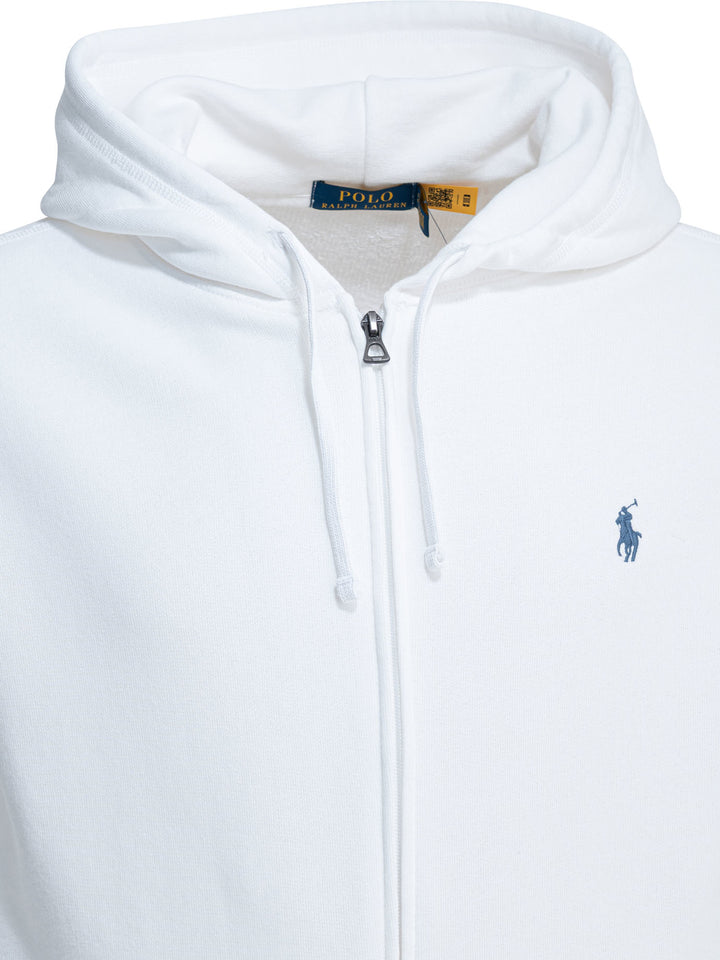 Polo Ralph Lauren Full Zip Sweatshirt With Logo Sweatshirts - White | fa38f3a39f6e36f482df752fd0f83dd09c2776b7
