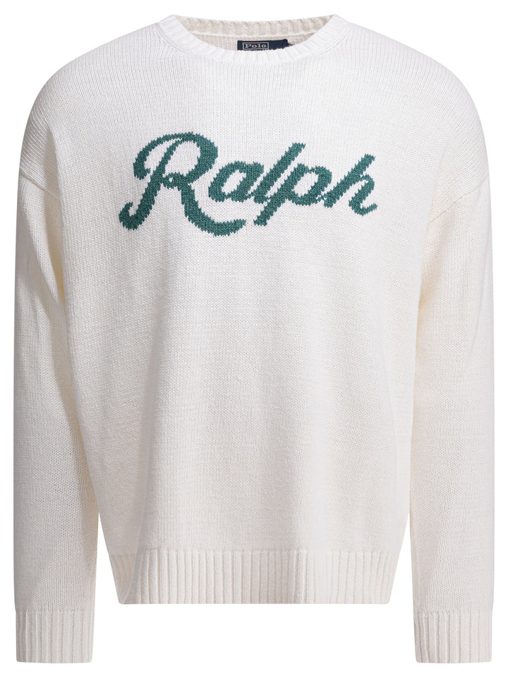 Polo Ralph Lauren Crew-Neck Sweater With Logo Knitwear - White | 00a3a1d93e63e052a91f2dc4948000305520c4cb