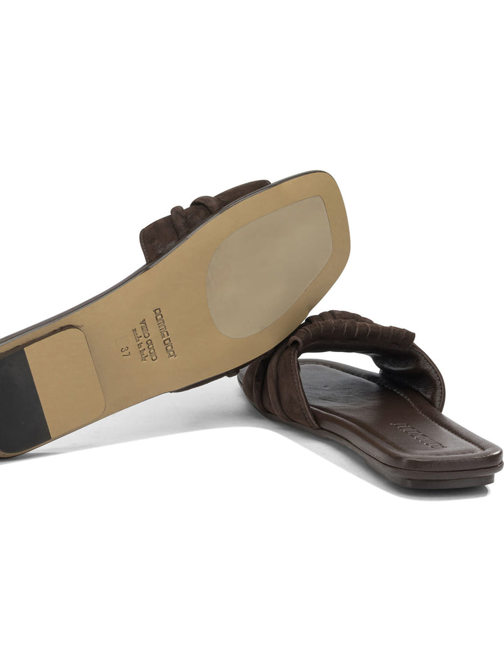 Pomme D'Or Slide In Pelle Scamosciata Sandals - Brown | 4662a7e97eaf7f6a5b80871d57161f0fc6d7088b