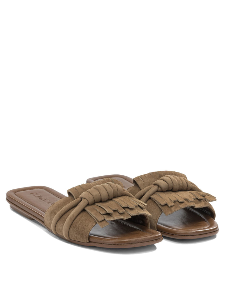 Pomme D'Or Slide In Pelle Scamosciata Sandals - Brown | c2387e2634868d94b94493a1312d94d3dc3c4021