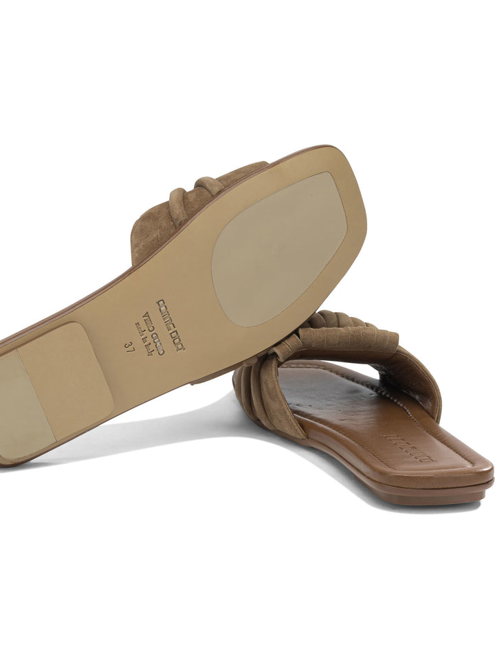 Pomme D'Or Slide In Pelle Scamosciata Sandals - Brown | b367192da1934ccc2ed43fbfb661ec080123ae57