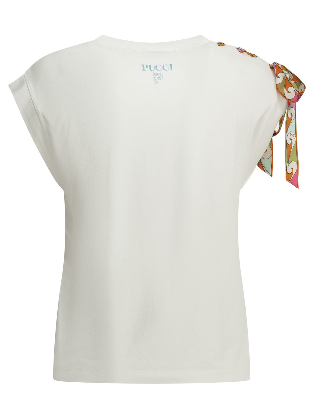 Pucci Crew-Neck T-Shirt With Printed Detail T-shirts - White | 7d645b7f8d97959ad3e3b582a09b3aaba54a3dba