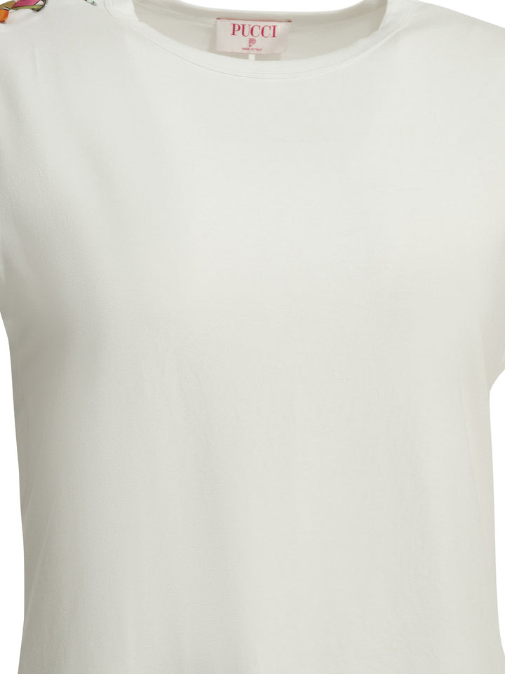 Pucci Crew-Neck T-Shirt With Printed Detail T-shirts - White | c9ef1421b29b1363f30625a107d2a3815353148a