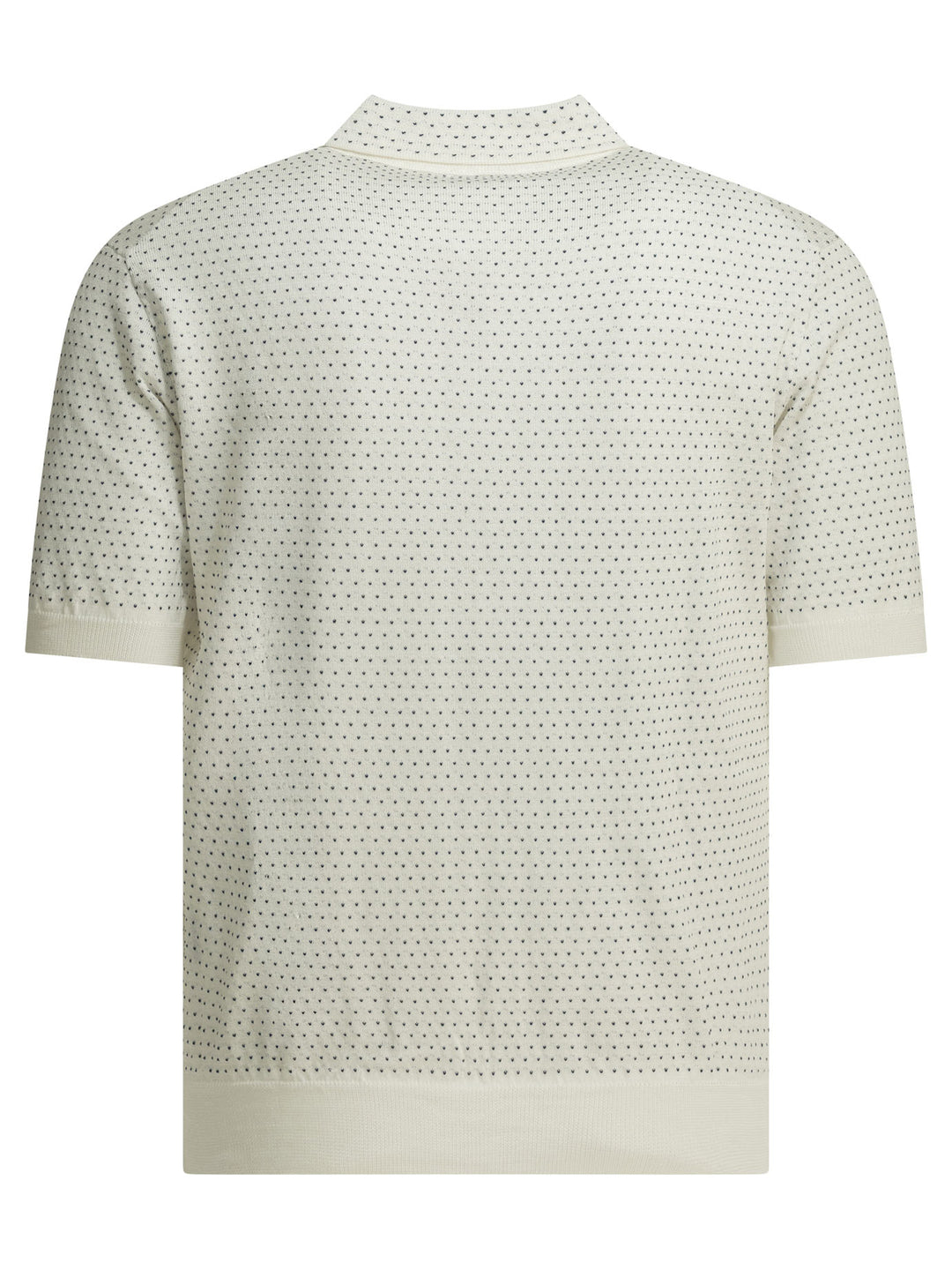 Rakkì Textured Knit Polo Shirt Buttons Polo shirts - White | 724f405ca400adc57652e26961126b70781554a3