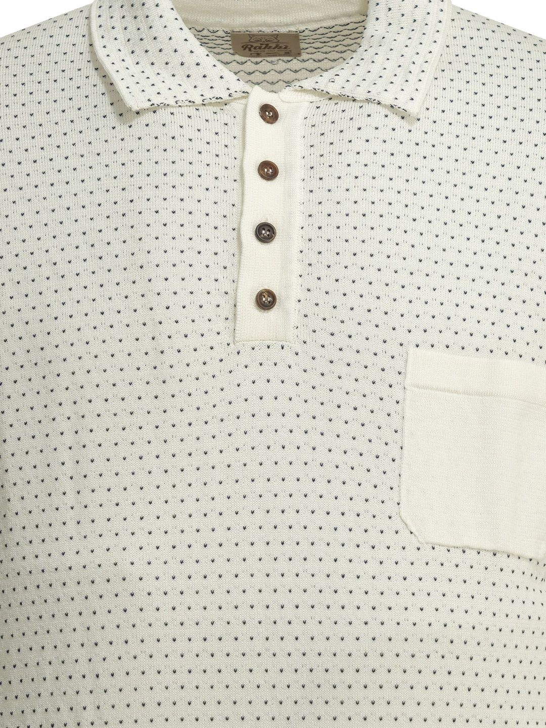 Rakkì Textured Knit Polo Shirt Buttons Polo shirts - White | 9c2a6304e3ec03fbf3dd16c82c0d304376cc3f4f