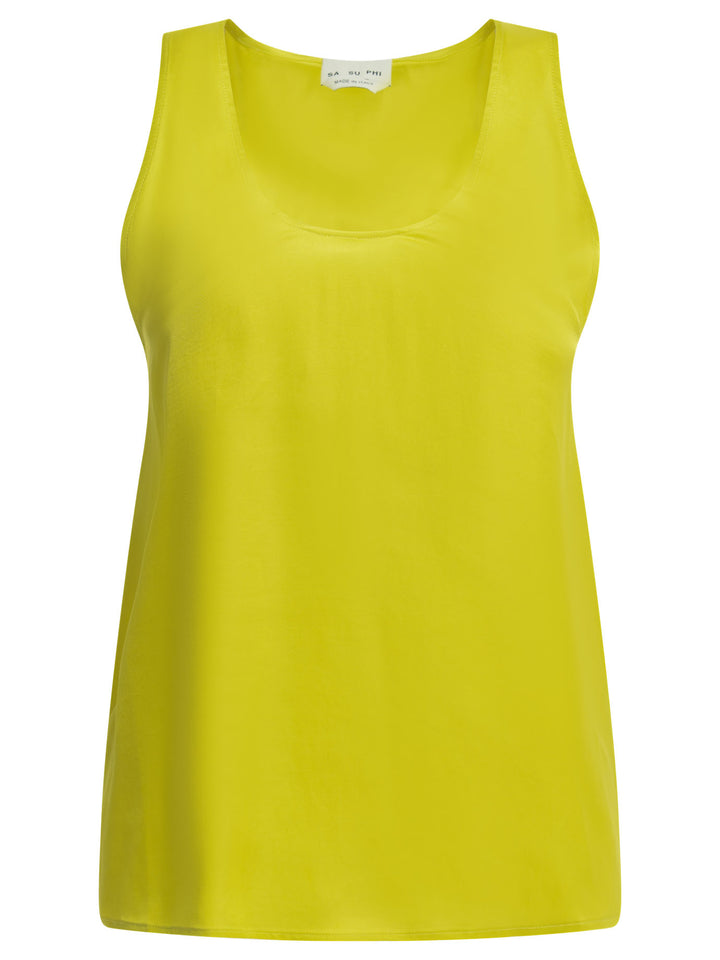 Sa Su Phi Viscose Tank Top Tops - Yellow | 4dba02df8bd3c75ef970b6afc69a1e3b6a7864ed