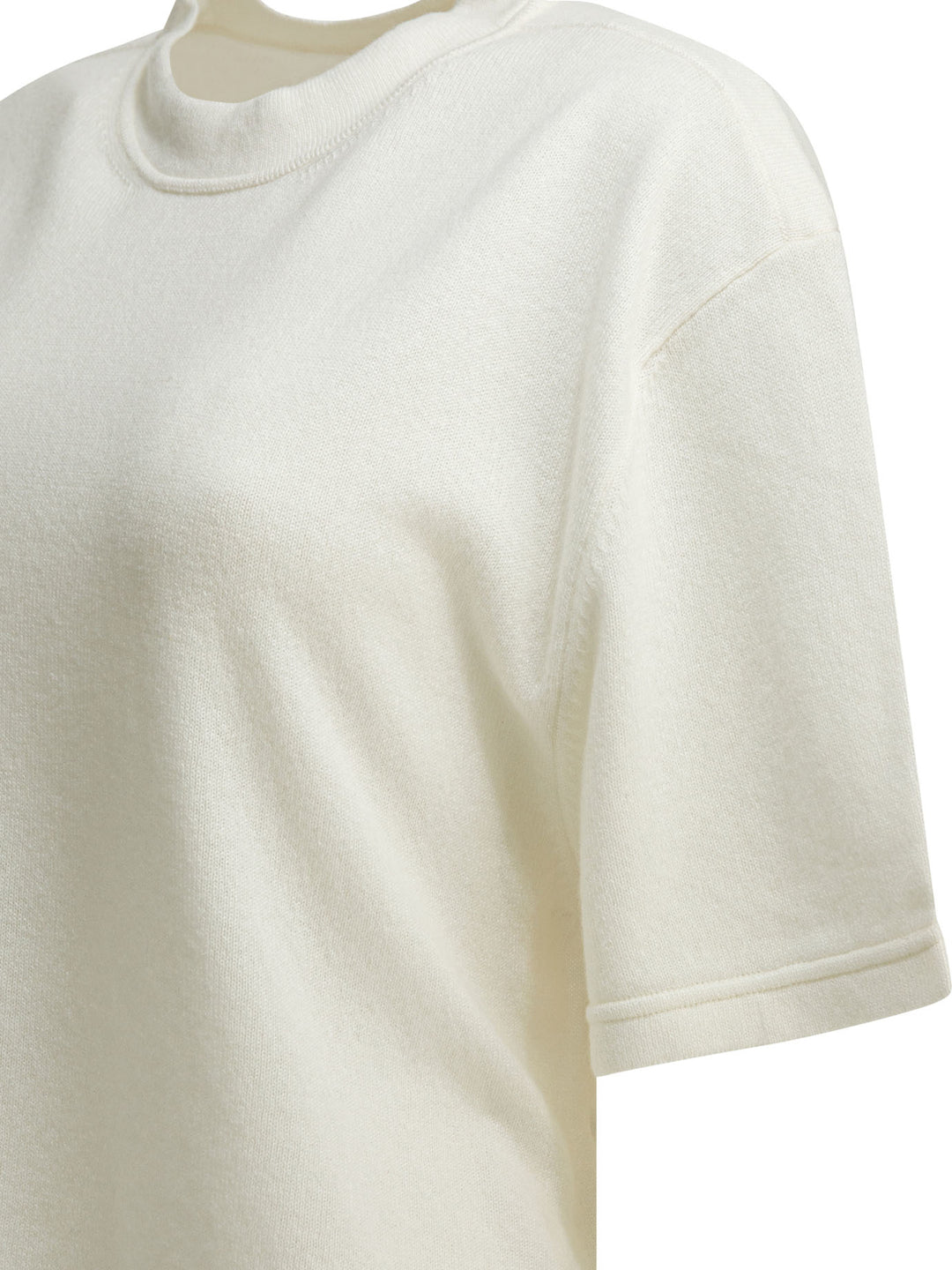 Sa Su Phi Cashmere Cropped Sweater Knitwear - White | 6e8f0867c1dd202d307851cf48bacdba26ddb00a