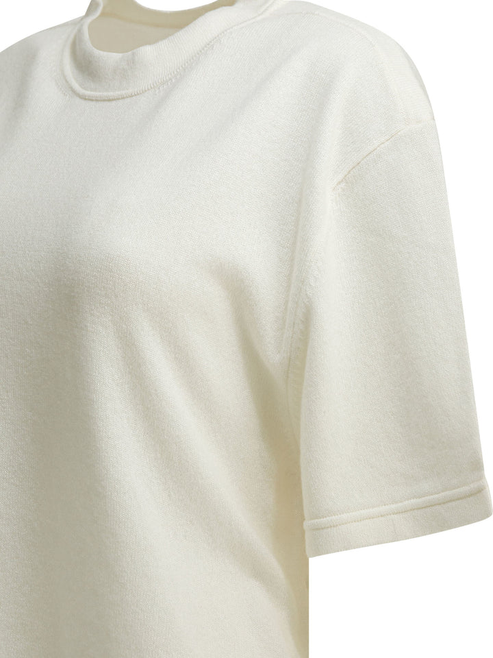 Sa Su Phi Cashmere Cropped Sweater Knitwear - White | 6e8f0867c1dd202d307851cf48bacdba26ddb00a