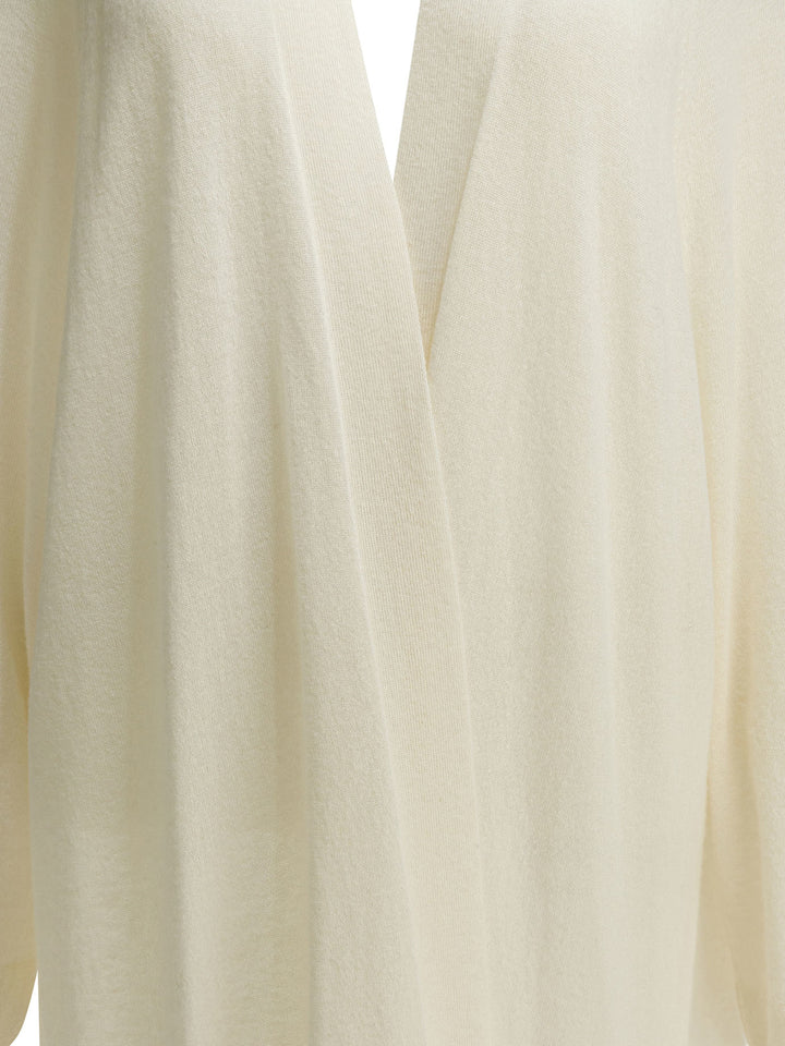 Sa Su Phi Silk Blend Long Cardigan Knitwear - White | ae1b31a51d7fa8c12364b94930890b6a831293ef