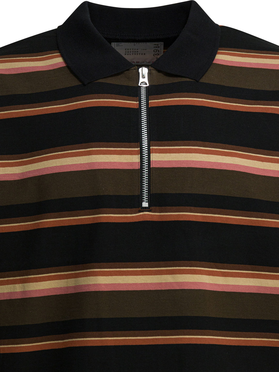 Sacai Striped Buttonless Polo Shirt Polo shirts - Blue | 27ad845e8e5aa318af3a5eb348f505248c33d041