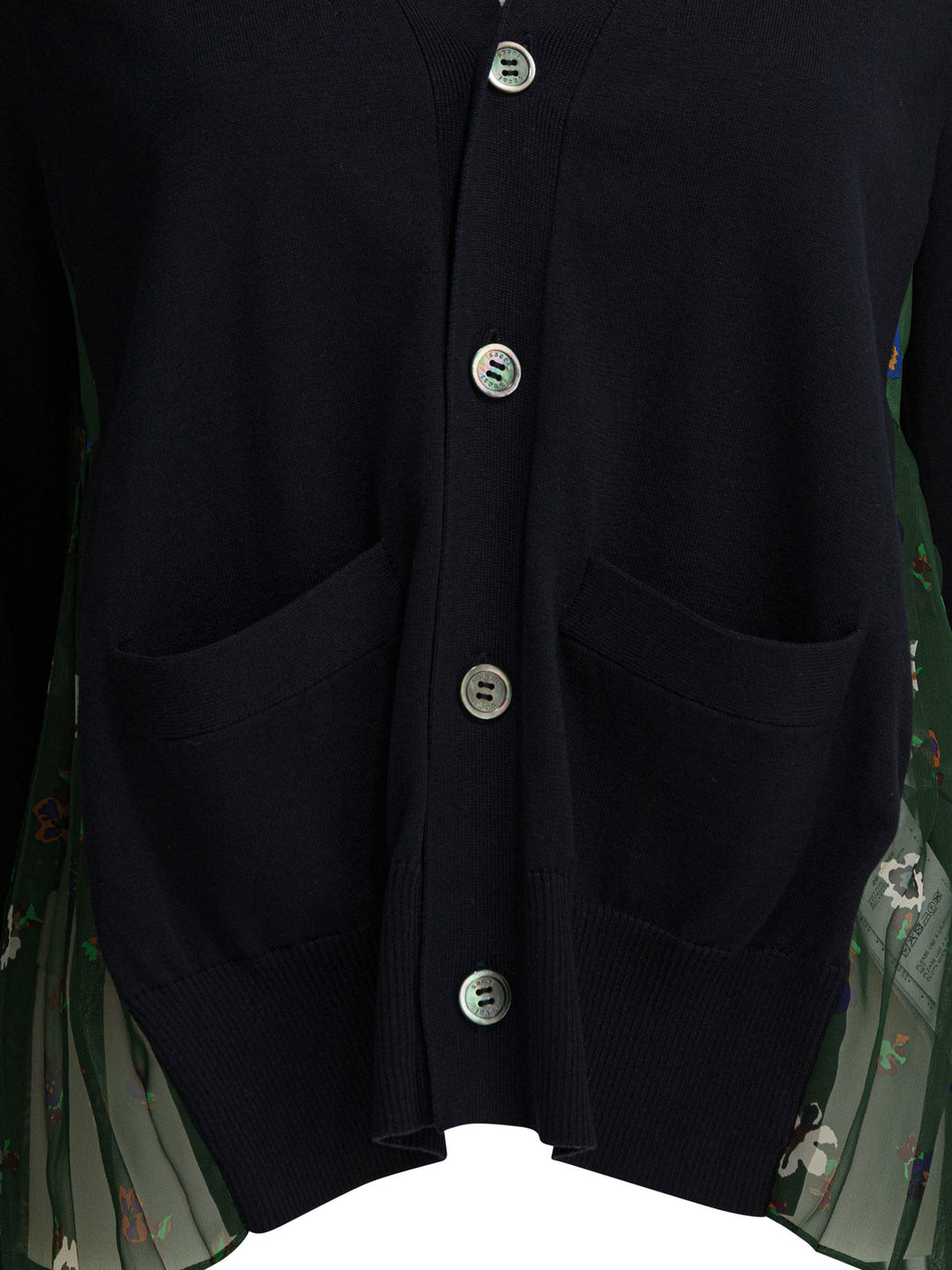 Sacai Cardigan With Floral Print Knitwear - Blue | 27ac50315eb81a52a5c3cfe956536d95dee15dc5