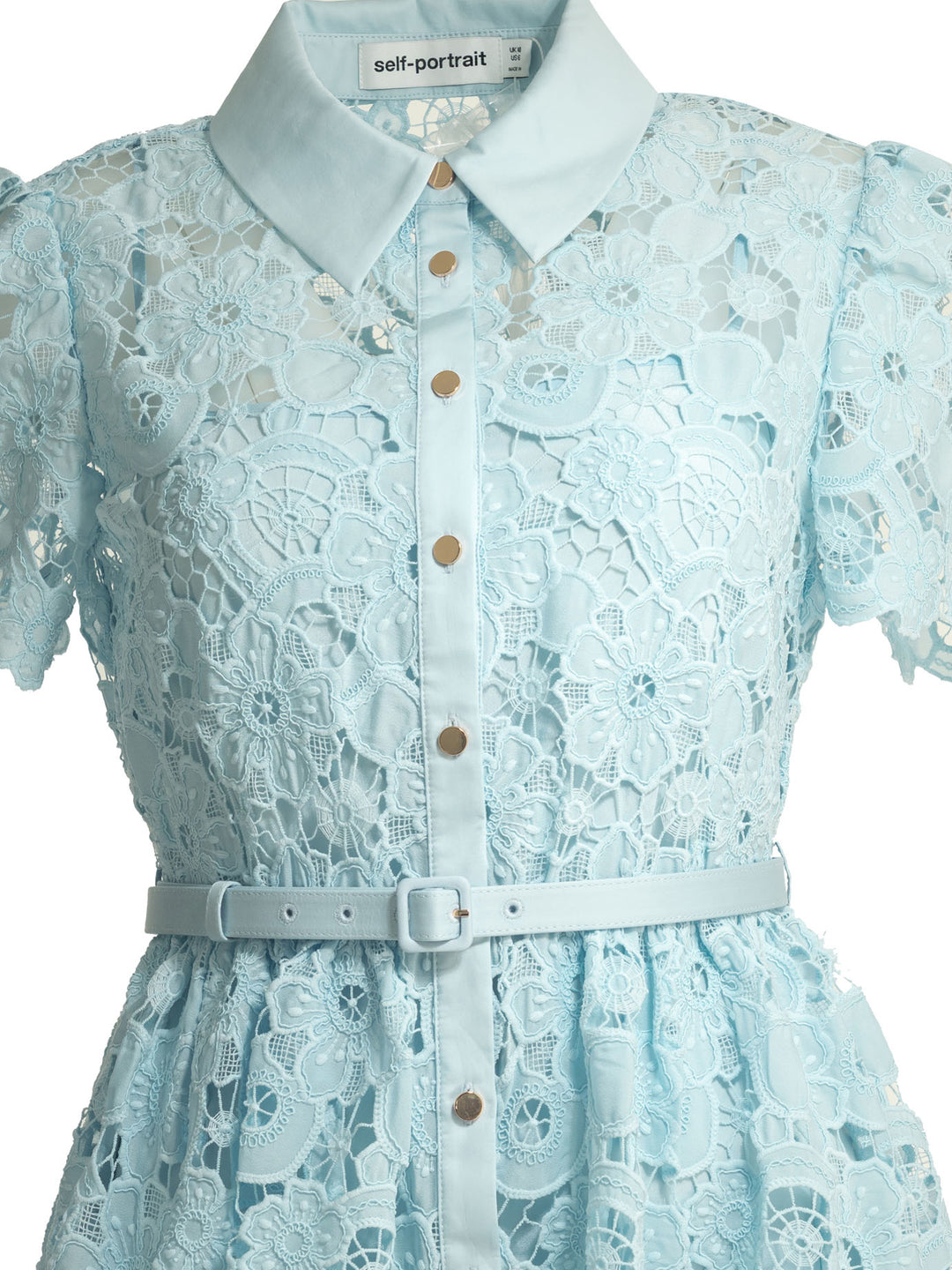 Self-Portrait Lace Midi Dress Dresses - Light blue | 9b3941357317c2bffa682222b7865c9ecbd0a27c