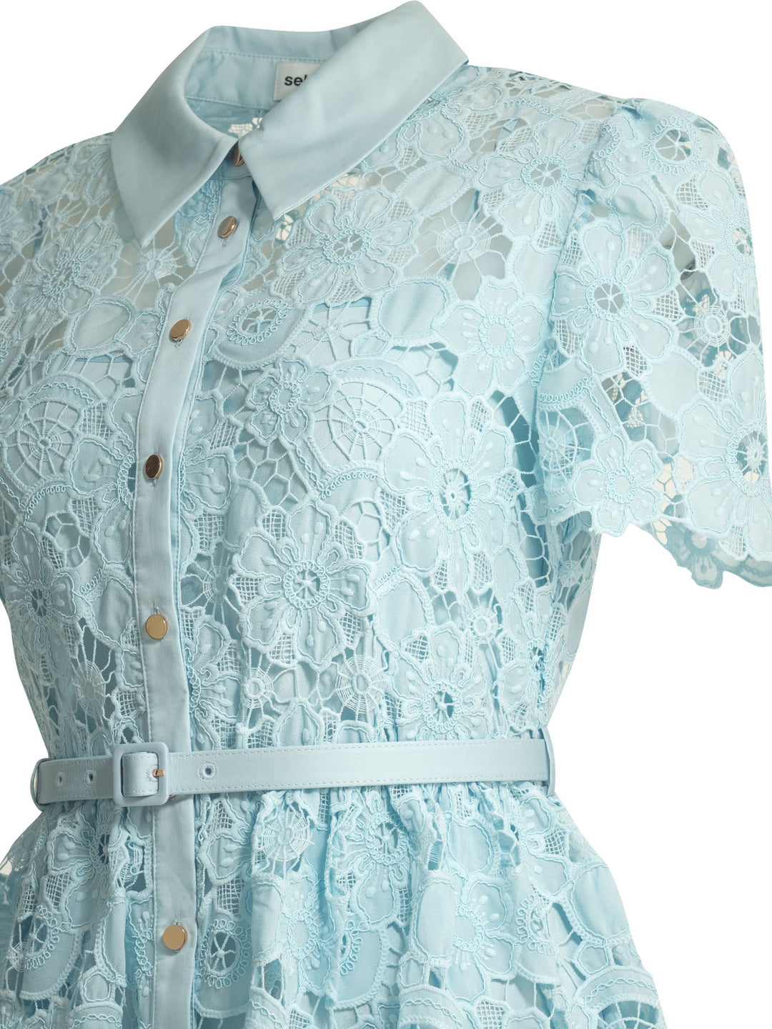 Self-Portrait Lace Midi Dress Dresses - Light blue | 94d18798f2258b3188f513efdb4f3e3a30c04e35