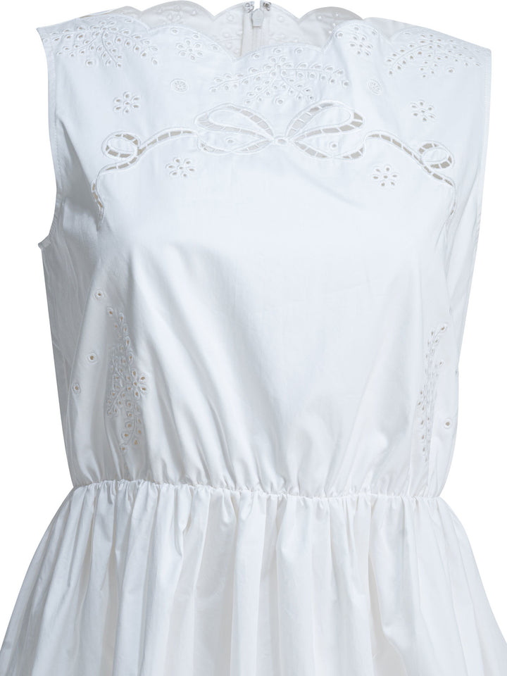 Self-Portrait Short Flared Dress Dresses - White | 954727009833b9cd3755a1b64cb7fb55b14d7103
