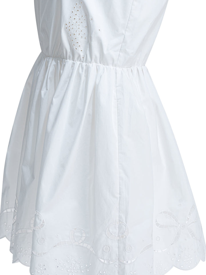 Self-Portrait Short Flared Dress Dresses - White | 50c68ab03e511d9391aaa658bdc111d124cacf6b