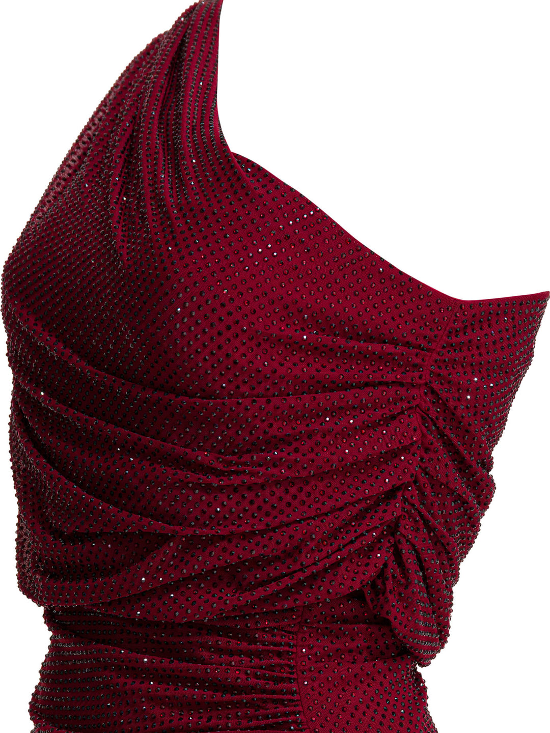 Self-Portrait Draped Midi Dress With Rhinestones Dresses - Red | 8b499be0a5286cf74a7cb62b518fc18cd3b9dcfe