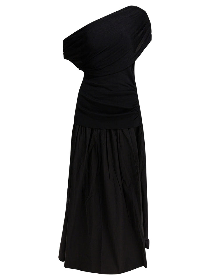 Self-Portrait Draped Midi Dress Dresses - Black | 29201022f5bfff1c452ced1b2ff8c0def8de2db8