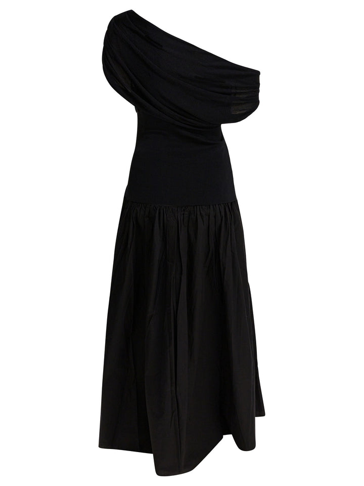 Self-Portrait Draped Midi Dress Dresses - Black | 5c692b782d0cad44c5a6bfadea7e81e6409a2b65