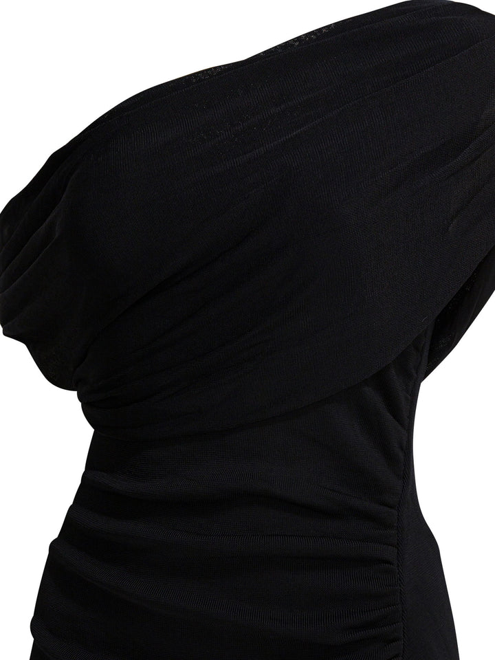 Self-Portrait Draped Midi Dress Dresses - Black | 0a5c78c57effcdf1cc023c93487ead968838897e
