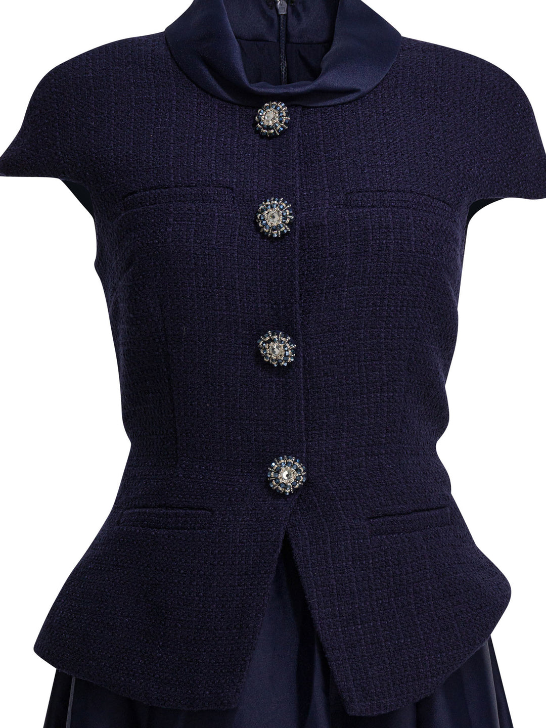 Self-Portrait Taffeta Boucle Midi Dress Dresses - Blue | a494adeacb95033e2846399ac48af1148536d862