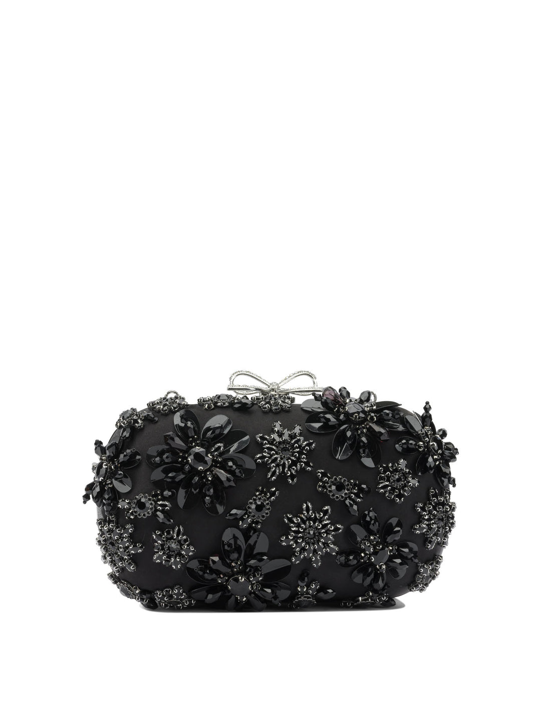 Self-Portrait Satin Clutch Bag With Crystals Clutches - Black | 2e55d098e0870c62125402ac041163ece39044c8